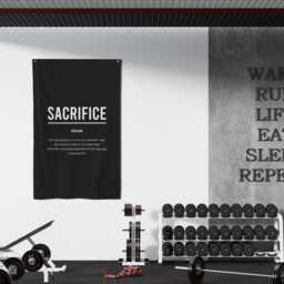 Sacrifice Definition Flag - Motivational Gym Banner, Office Wall Art, Inspirational Decor, Achieve Goals, Fitness Mindset, Success Motivator - thumbnail 2
