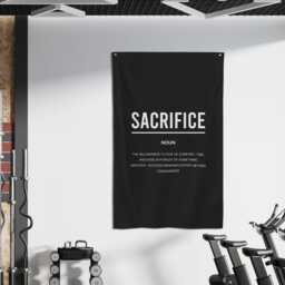 Sacrifice Definition Flag - Motivational Gym Banner, Office Wall Art, Inspirational Decor, Achieve Goals, Fitness Mindset, Success Motivator - thumbnail 3