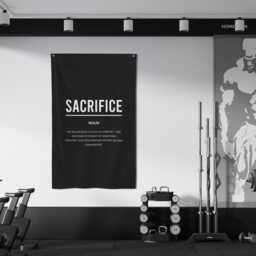 Sacrifice Definition Flag - Motivational Gym Banner, Office Wall Art, Inspirational Decor, Achieve Goals, Fitness Mindset, Success Motivator - thumbnail 4