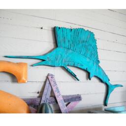 Wood Sailfish Saltwater Fish Art Wooden Wall Gifts For Men Sail Decor Fisherman Gift Deep Sea Fishing Sign - thumbnail 1