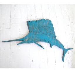 Wood Sailfish Saltwater Fish Art Wooden Wall Gifts For Men Sail Decor Fisherman Gift Deep Sea Fishing Sign - thumbnail 2