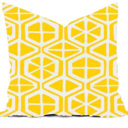 Outdoor Pillow Pillows Or Indoor Custom Cover - Yellow Citrus Gray Oyster White Nautical Modern Geometric Tribal 18x18, 16x16 - thumbnail 3