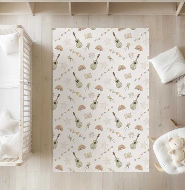 Nursery Guitars, Carpet, Kids Decor, Children's Room Decor, Kids Rug, Carpet - image 1
