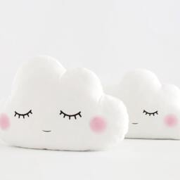 Cloud Nursery Decor, Baby Pillows, Boy & Girl Birthday Gift Gray With White Infant Throw Cushion Kids Playroom Sky Shaped Plush Toy Custom - thumbnail 4
