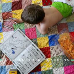 Classic Americana Patchwork Quilt Colorful Cotton Blanket - thumbnail 2