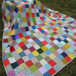 Classic Americana Patchwork Quilt Colorful Cotton Blanket - thumbnail 4
