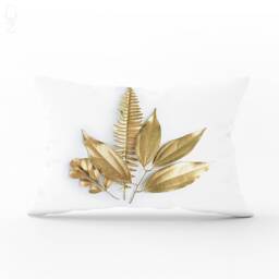 Rectangle Cushion Cover With Gold Leaf Photos, Different Size Options, Pillow Printed - Not Foil Print To The Suede Fabric - Oeko-Tex?? - thumbnail 1