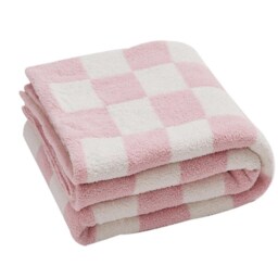 Personalized Checkered Baby Blanket, Embroidered Name, Plush Newborn Gift - thumbnail 2