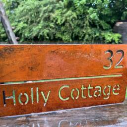 Personalised Corten Steel House Sign - Number Rustic Outdoor Wall Decor Various Sizes - thumbnail 3