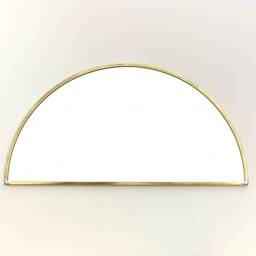 Half Circle Mirror Brass Border Handmade Wall Round Oval Modern Gold Metal Frame Flux Glass Etsy Tv Television Commercial - thumbnail 3