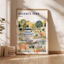 Regents Park London Travel Poster British Nature Art Print - thumbnail 2