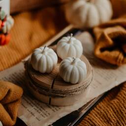 Pumpkin Candles, Fall Decor, Decor, Halloween Candle, Autumn White Pumpkin, Gift For - thumbnail 3