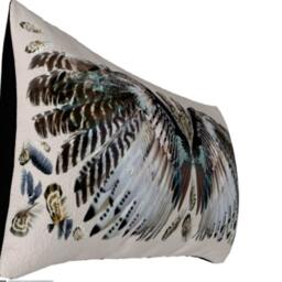 Boho Throw Pillow, Lumbar Velveteen Wings Cushion, 24 X 12 Inches Soft Durable Festival Pillow Cushion Black Back Great Gift For Boho Friend - thumbnail 2