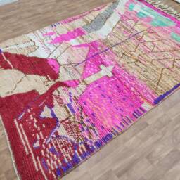 Handmade Wool Berber Rug, Abstract Tribal Design, 6.56 X 9.84 Ft - thumbnail 4