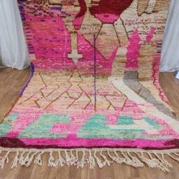 Handmade Wool Berber Rug, Abstract Tribal Design, 6.56 X 9.84 Ft - thumbnail 3