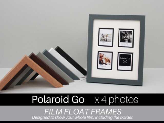 Polaroid Go Frame - Wooden Float Effect Display For 4 Photos - Shows Entire - image 1