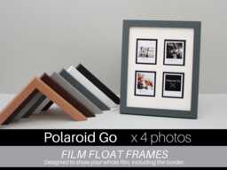 Polaroid Go Frame - Wooden Float Effect Display For 4 Photos - Shows Entire