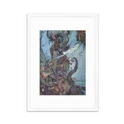 Mermaid Vintage Art Print Poster Wall Framed Mounted Antique Book Quirky Illustration Fairy Tale Edmund Dulac Sea Victorian Princess Pretty - thumbnail 3