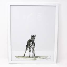Baby Zebra Art Print - 11x14, Animal Art, Safari Animals, Home Decor, Nursery Wall - thumbnail 1