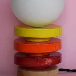 Handmade Ceramic Lamp - Glazed With Glass Globe & G9 Bulb - thumbnail 2