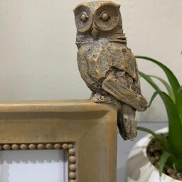 Photo Frame With Owl 5x7cm Small Resin Wood Effect Picture Desk Decor - thumbnail 3