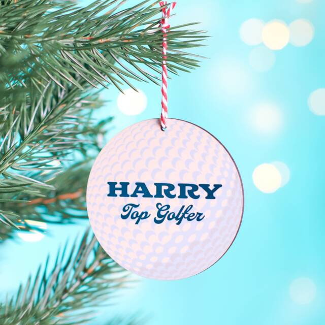 Personalised Top Golfer Golf Ball Christmas Decoration - image 1