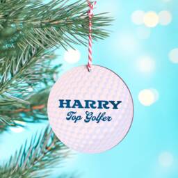 Personalised Top Golfer Golf Ball Christmas Decoration