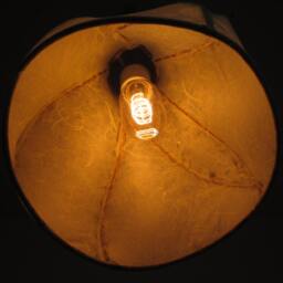 Pendant Light - Copper Sculpture & Handmade Paper Lantern Pale Yellow Unique Sculptural Fixtures - thumbnail 3