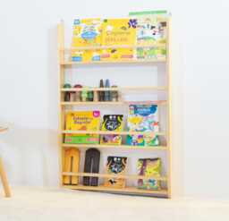 Kids' Pine Wood Bookshelf Montessori Reading Nook, Personalized Bookcase - thumbnail 1
