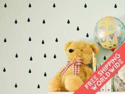 Raindrop Black Drop Wall Decals Teardrop Decor Stickers Nursery Modern & Scandinavian - thumbnail 1