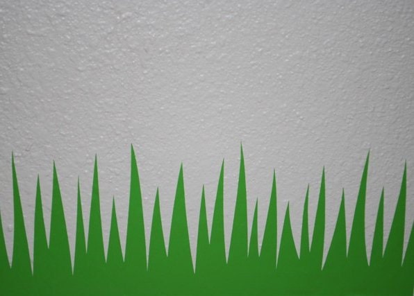 6 in Tall Blades - Your Length Grass Decal Short Border Removable Vinyl Wall Decorative Baseboard - image 1