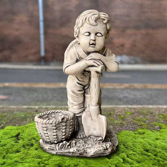Concrete Boy Garden Sculpture Stone Child Statue Outdoor Flower Pot Figurine Decor Handmade Cement Planter Art Plant Gift - image 1
