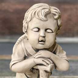 Concrete Boy Garden Sculpture Stone Child Statue Outdoor Flower Pot Figurine Decor Handmade Cement Planter Art Plant Gift - thumbnail 2