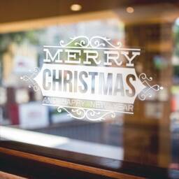 Merry Christmas & Happy New Year Window Sticker Xmas Shop Display Home Decoration Decal - thumbnail 3