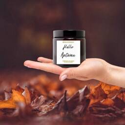 Soy Wax Autumn Scented Candle, Pumpkin Spice, Amber Jar Candle, Autumn Gift, Autumn Home Decor, Fall Candle, Container Candle, Candle Gift For Men - thumbnail 1