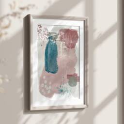 Abstract Art Print, Wall Art, Mixed Media Poster, Modern Decor With Gold Leaf Details - thumbnail 3
