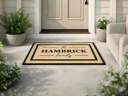 Personalised Family Name Entry Doormat, Tough Weatherproof Rug - thumbnail 1