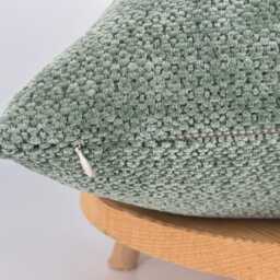 Sage Green Textured Pillow Cover, Boho Farmhouse Cotton Wool Cushion - thumbnail 2