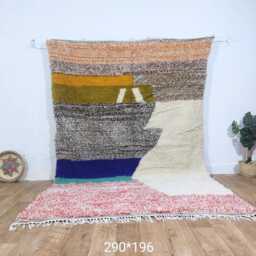Handmade Berber Area Rug - Colorful Moroccan Azilal Style - thumbnail 2