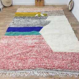 Handmade Berber Area Rug - Colorful Moroccan Azilal Style - thumbnail 3