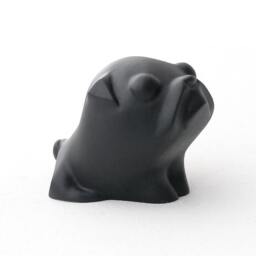 Handmade Black Lacquer Pug Sculpture Modern Home Decor - thumbnail 2