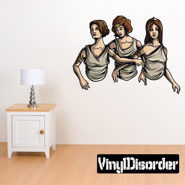 Greek Goddess Siren Wall Decal - Fabric Vinyl Removable & Reusable Greekgoduscolor011Et