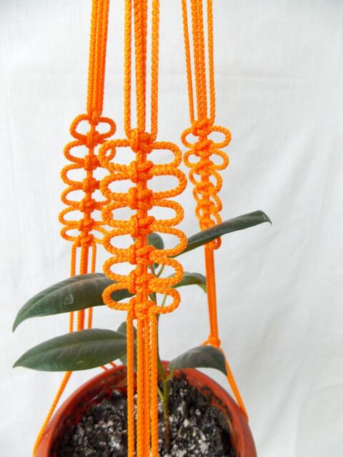 Orange Macrame - Plant Hanger 24 Inches 3mm Mini Hanging Planter Macrame Plant Holder Planter Patterns Wall Hanging