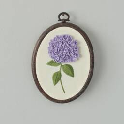 Hydrangea Embroidery Wall Art - 3D Floral Hand Hoop - thumbnail 2