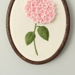 Hydrangea Embroidery Wall Art - 3D Floral Hand Hoop - thumbnail 4