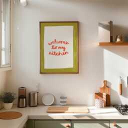 Welcome To My Kitchen Print, Illustration Wall Art, Typography Poster, Colourful Hand Drawn Prints, Retro Wall, Unframed - thumbnail 2