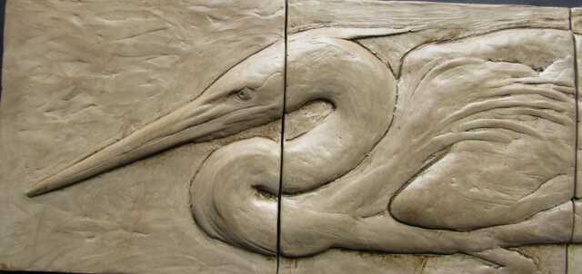 stalking Heron Limited Edition Concrete Wall Sculpture - image 1