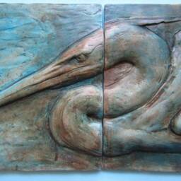 stalking Heron Limited Edition Concrete Wall Sculpture - thumbnail 3
