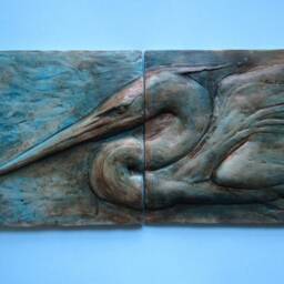 stalking Heron Limited Edition Concrete Wall Sculpture - thumbnail 4