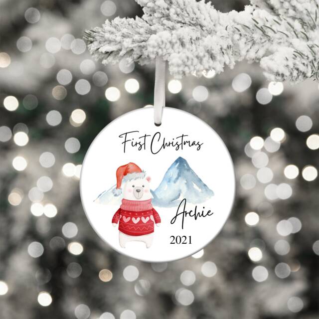 Baby's First Christmas Bauble, Keepsake, 1st Ornament, Gift For Christmas, Bauble Baby - image 1